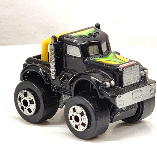 Mini camión de colección Road Champs Monster Wheels negro verde neón micro 1987 - Imagen 2 de 6
