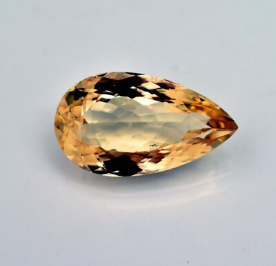 16.80 Ct Natural Golden Yellow Citrine Certified Pear Cut Loose Gem Brazil