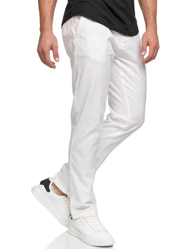 Indicode Hombre Pantalones de Lino Haverfield Pantalones de Tela Ligeros Pantalones de Verano Tela de Lino - Imagen 4 de 36
