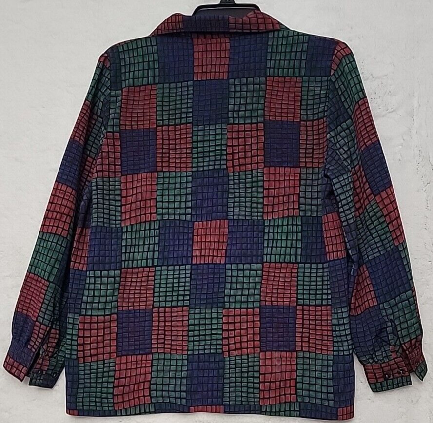 Allison Daley Multicolor Patchwork Blouse Checked… - image 4
