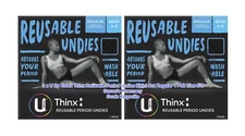 2 PairU By Kotex Thinx Reusable Period Undies Bikini Cut Regular Size 6-8