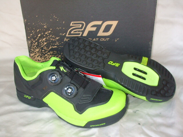 NEW Specialized 2FO Cliplite MTB Shoes, Blk/Monster-Green (EU