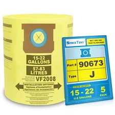 5 Pack 90673 Bags For Shop Vac 1522 Gallon Wet/dry Vacs Part # 90673 9067300 Sho