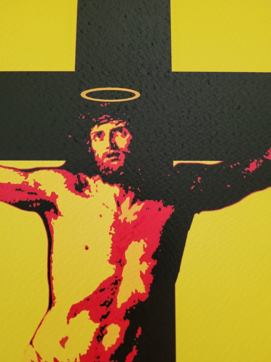 Death NYC 19x13 Signed Graffiti Pop Art. Christ On Cross Rare 2017