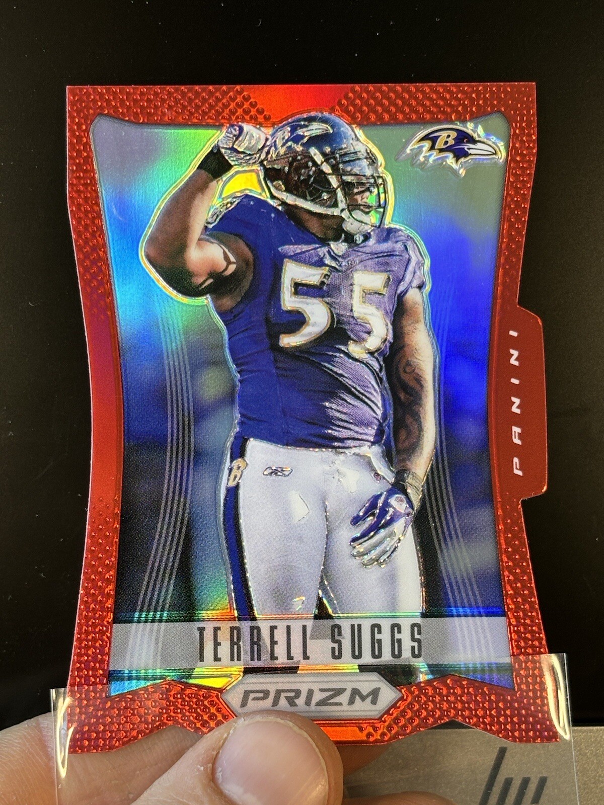 2012 PRIZM TERRELL SUGGS RED DIE CUT SP /  SSP ICONIC SET 18 HOF MINT SHEEESHER