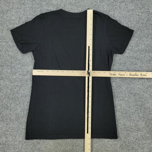 Volcom Shirt Girl Large Black Logo Spell Out Graphic Tee Crew Neck Short Sleeve - Picture 8 of 12