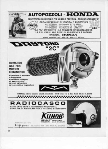 advertising Pubblicità-COMANDI  MOTO TOMMASELLI  1972-VINTAGE MOTORCYCLE PARTS- - Imagen 1 de 1
