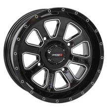 S301B 14S3-4110 System 3 Off-Road ST-4 Gloss Black Machined Wheels 14x7