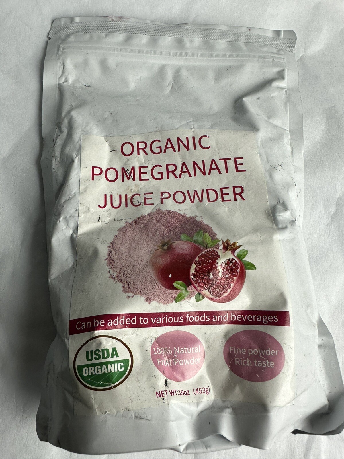 Organic Pomegranate Juice Powder 1 Pound Freeze Dried