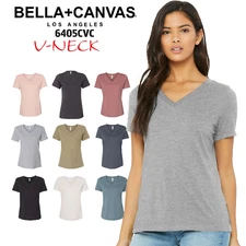 Bella + Canvas 6405CVC Ladies Relaxed Jersey V Neck T Shirt
