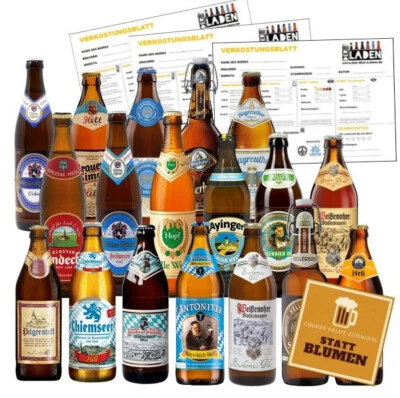Bierpaket Testpaket 18 x 0,50L Geschenk Bayrische Biere Tasting Verkostungspaket