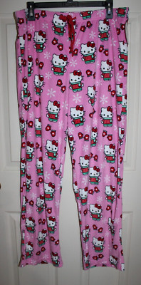 NWT Hello Kitty Christmas Women's Small Lounge Pajama Pant Mittens Snowflakes