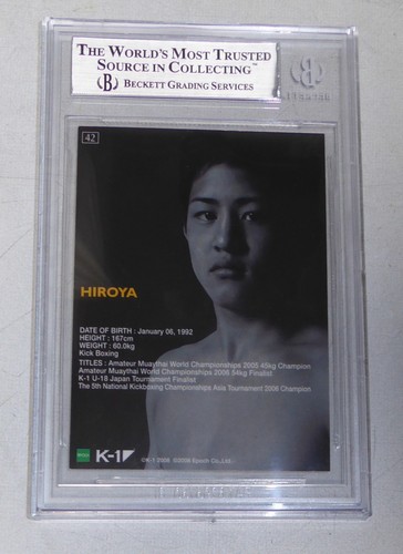 Hiroya Signed 2008 Epoch K-1 World Max Card #42 BAS COA Rizin FF Kickboxing Auto - Picture 5 of 12