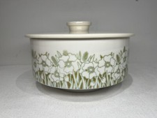 Hornsea England Green Fleur Blumenmuster Servierschale Schüssel Terrine mit Deckel