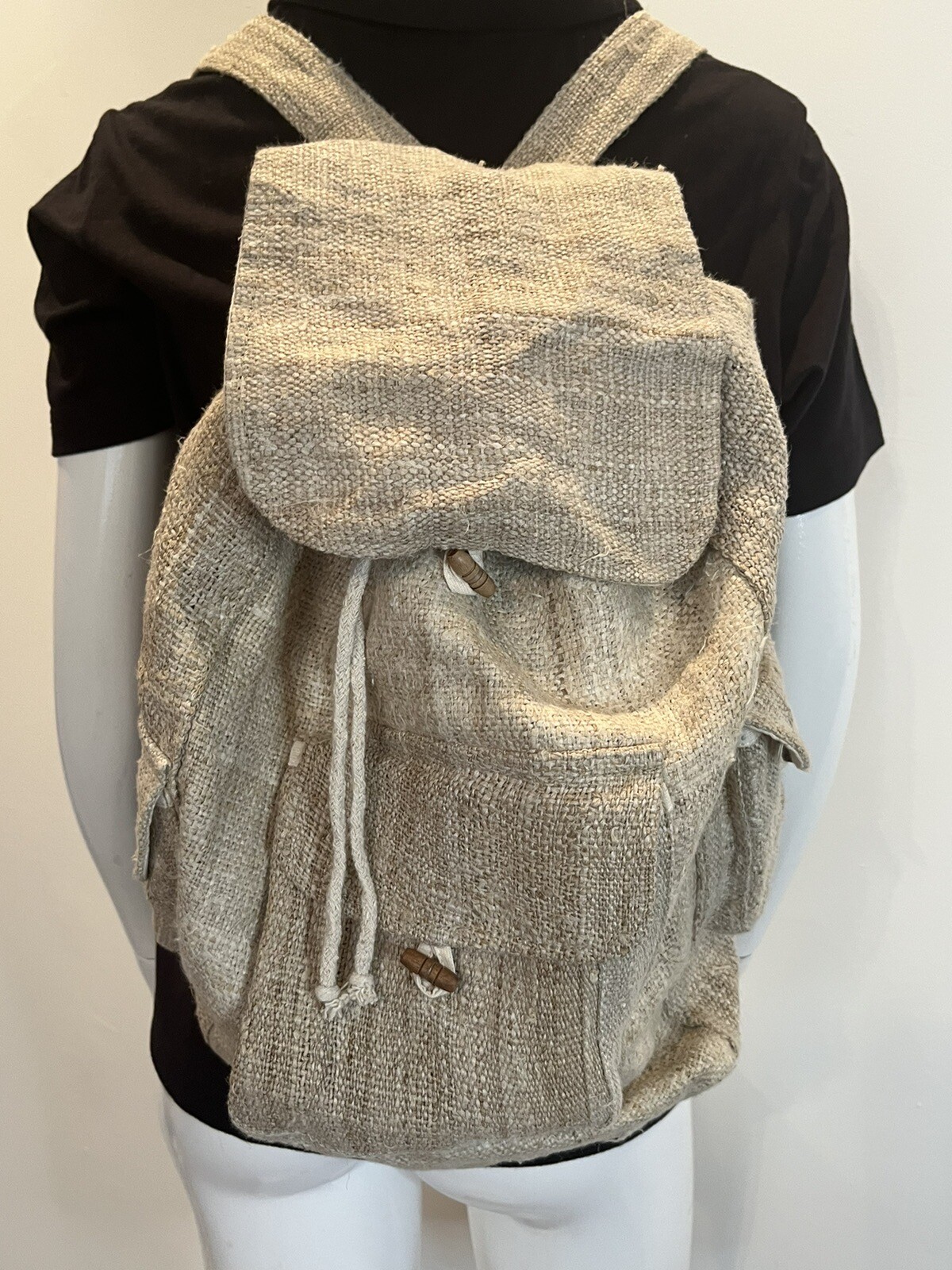 Kathmandu Imports Natural Hemp Boho Backpack Festival Hippie Coachella