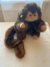 Vintage Hand Puppet Folkmanis Monkey Furry Folk Full Body 10" Plush Chimp Toy