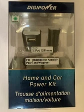 DIGIPOWER HOME AND CAR POWER KIT FOR IPOD AND IPHONE BLACK AND WHITE