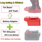 1x Adapter For Milwaukee 18V Li-Ion Battery to fits Bauer 20V Power Tools