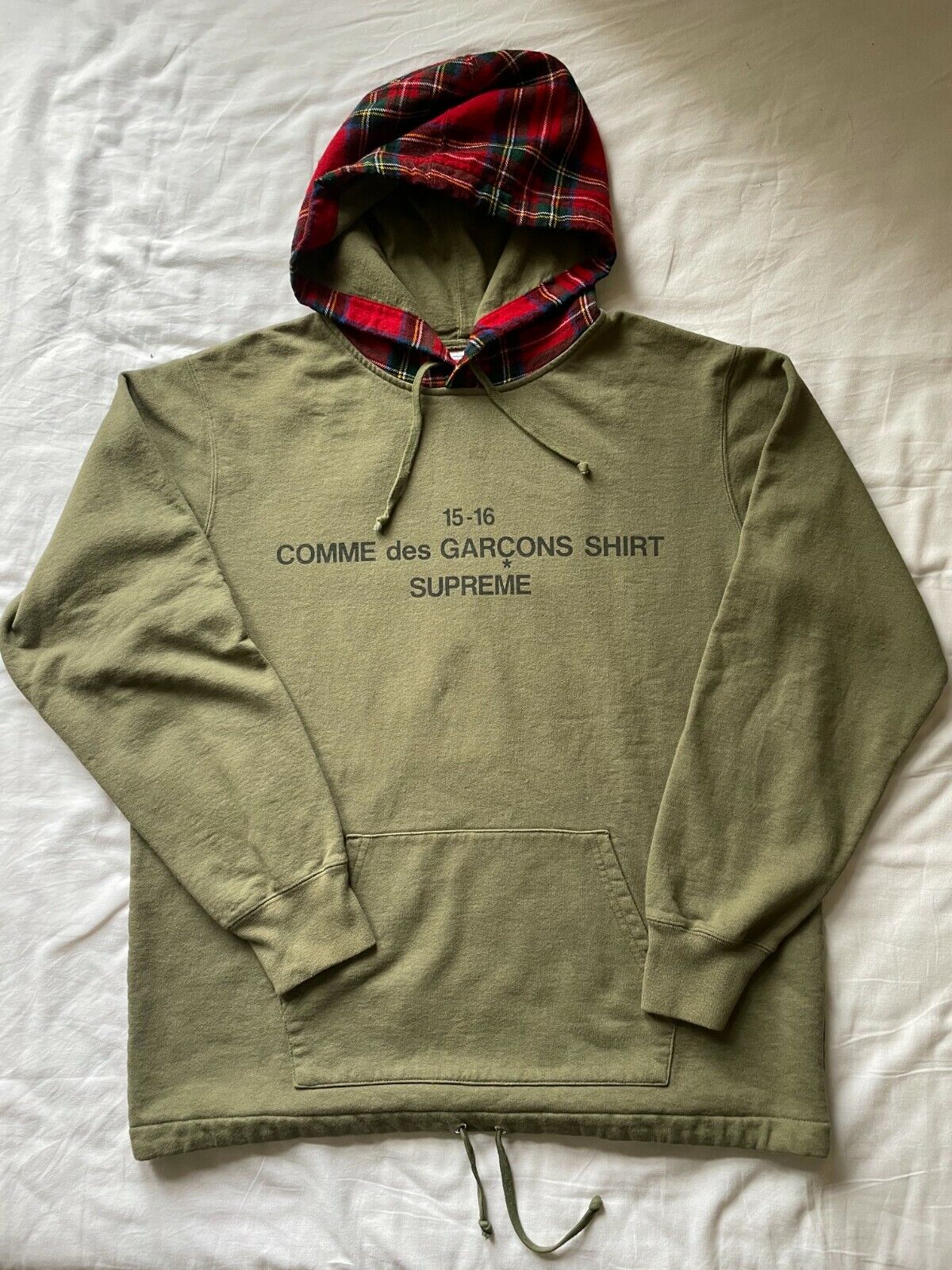 Supreme Comme Des Garcons Hooded Sweatshirt Olive Large