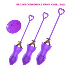 3pcs Remote Control Kegel Exerciser Ben Wa Balls Pelvic Yoga Kit Kegal Weights