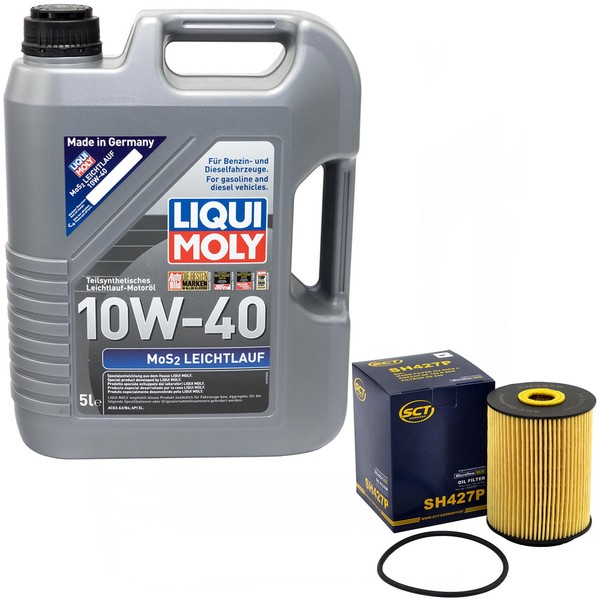 MotoröL Set 10W-40 5 Liter + ÖLfilter FüR Audi 100 Seat Inca VW Passat Caddy II-image