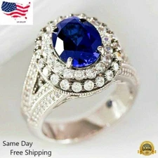 Gorgeous 925 Silver Rings Women Jewelry Cubic Zircon Wedding Ring Sz 6-10