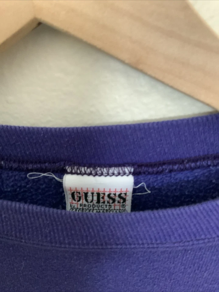Vintage 1989 GUESS Jeans Bicycle Graphic Sweatshirt One Size  Purple Runs Small - Image 2 of 3