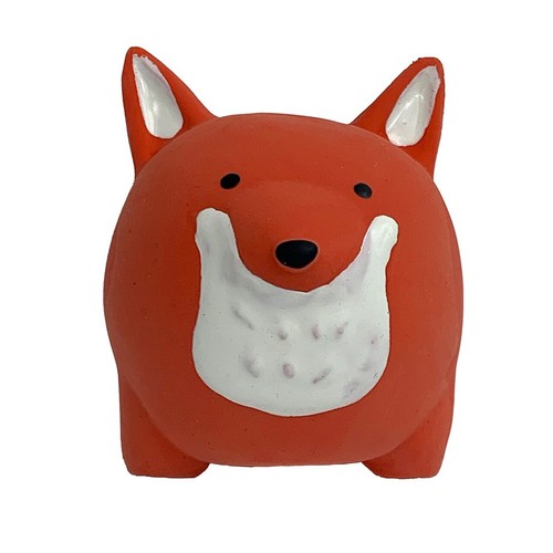 Multipet Mini Mascota Zorro Látex Animal Redondo 2.5" Juguete para Perros Cachorros Razas Pequeñas