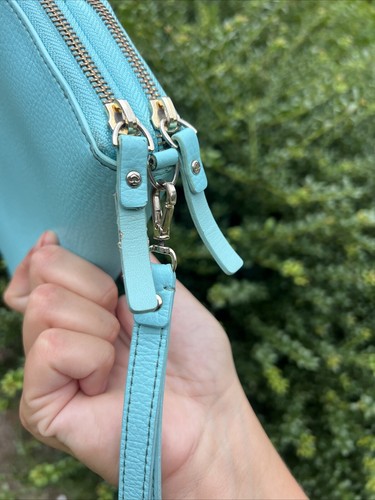 Kate Spade Sanders Place Anita In Atoll Blue Leather Zip Around Wristlet Wallet - Picture 11 of 13