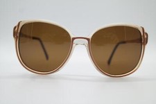 Vintage Eschenbach 3458 Brown Transparent Gold Oval Sunglasses NOS