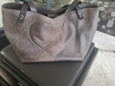 Escada Women Brown Leather Bag w/Heart, made in Italy