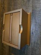 Vtg Maple Burlwood Wood Wooden Mini Cigarette Dispenser Box 1 Pack Capacity