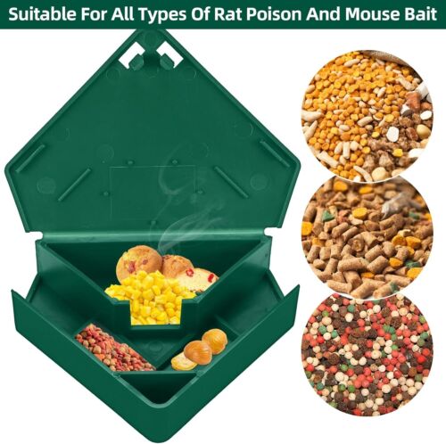 8 Pcs Mouse Bait Station with Keys Indoor Outdoor for Rats Mice Green 1 - Picture 4 of 9