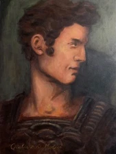 Giuliano de Medici portrait, original oil on canvas painting. Unknown artist.