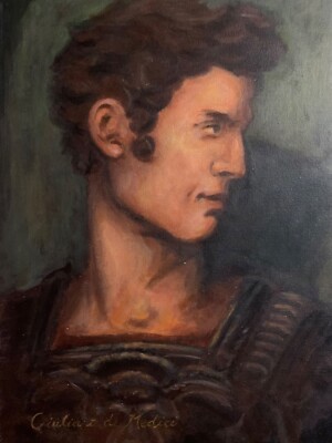 Giuliano de Medici portrait, original oil on canvas painting. Unknown artist.