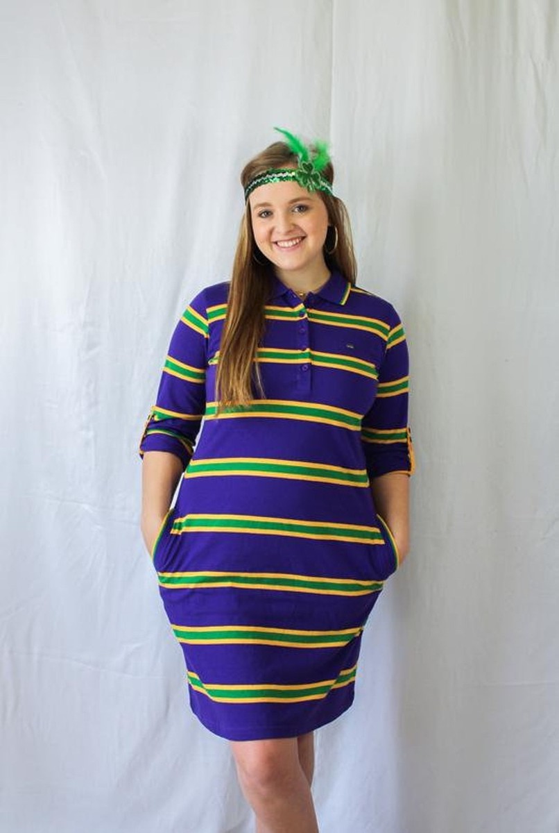 long sleeve mardi gras dresses Stacia Circle Dress - Mardi Gras Feather