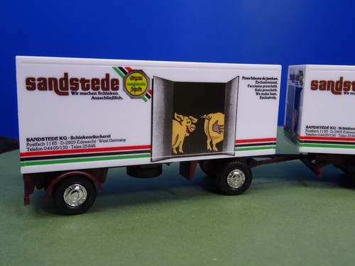 Herpa 1:87 Scania 142 M Kühl Kofferhängerzug Schinkenräucherei sandstede H 649 - Picture 6 of 10