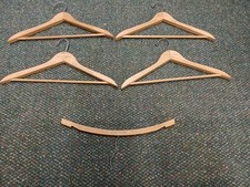 Lot of 5 Piece Vintage Antique Wooden Clothing Castaways Advertising Hangers