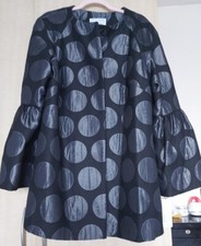 Helene Berman Coat Black & Silver Polkadot With Bell Sleeve Size 18~new With Tag
