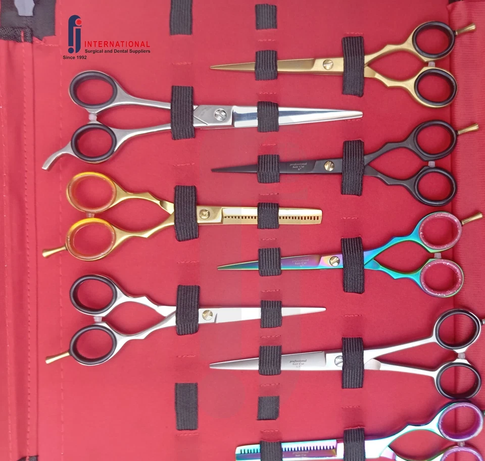 Professional Barber Razor Scissors set Salon Hair Cutting Thinning Scissors 6" - Image 3 of 3