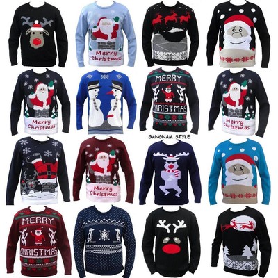 MENS LADIES WOMENS CHRISTMAS FUNNY JUMPER SWEATER RUDE SNOWMAN REINDEER SANTA | eBay