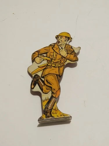 1930s MARX TIN LITHO TARGET INFANTRY PRIVATE CHARGING US ARMY USA 3 1/2"