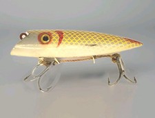 Vintage Martin Wooden Fishing Lure Pat No 2110362 5" Musky Pike Plug Yellow...