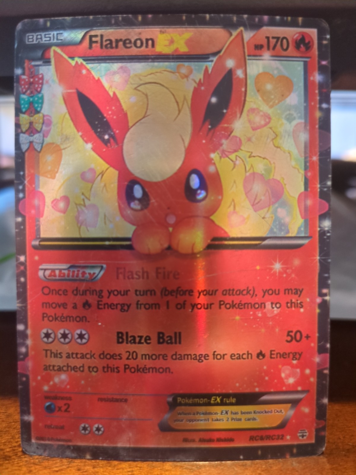 Pokemon TCG Flareon EX Holo Ultra Rare RC6/RC32 Generations RC HP 170