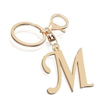 Cute Stainless Steel Gold Initial Letter Keychain for Women Girl, Charms for ...
