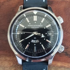 RARE! 1960s Weekly Auto Orient "King Diver" 42mm Compressor T19410 Vintage Watch