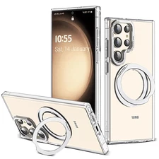 S22 & S23 Ultra Case with 360° Stand, Mag-Safe Protection (Clear)