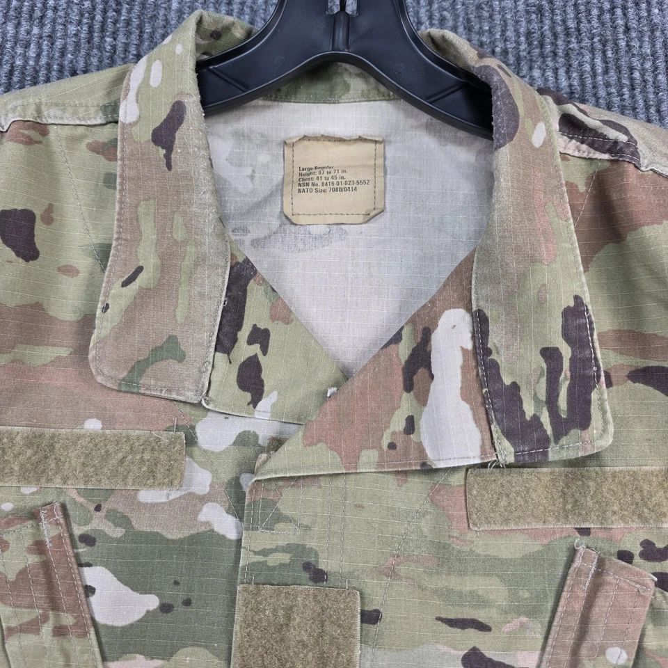 US Army ACU Jacket Mens Large Regular OCP Camo 50/50 NyCo NSN 8415-01-623-5552 - Image 3 of 4