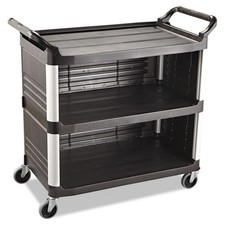 Rubbermaid Commercial 4093BLA 300 lbs. cap. Enclosed Xtra Utility Cart - BK New
