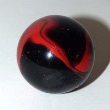 Raro antico grande tiratore a masso in marmo vetro scorie rosso nero 4,5 cm